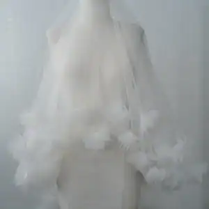 Organza Flower Drop Veil with Comb